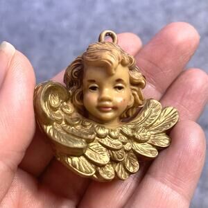 Vintage Italian Angel Cherub Ornament, Collectible Christmas Angel, “Italy 914”